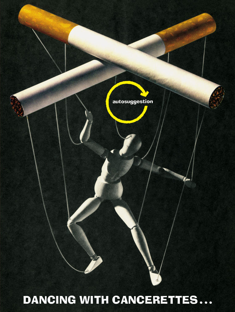 puppet person controlled by cigarettes